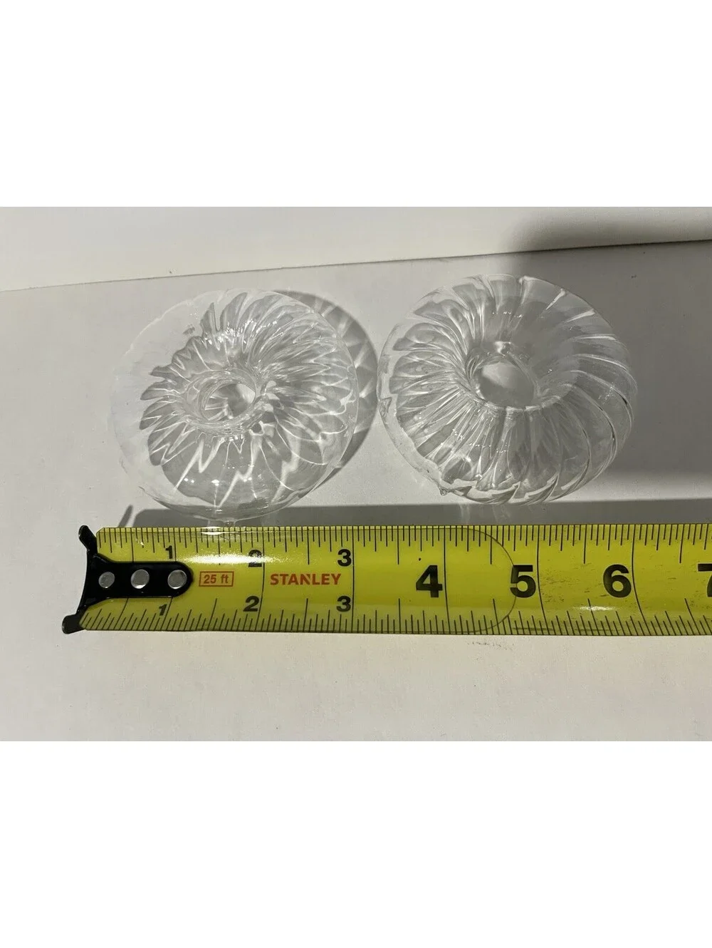 Vintage Crystal Chandelier Candle Holders Drip Cups Set of (2) Round